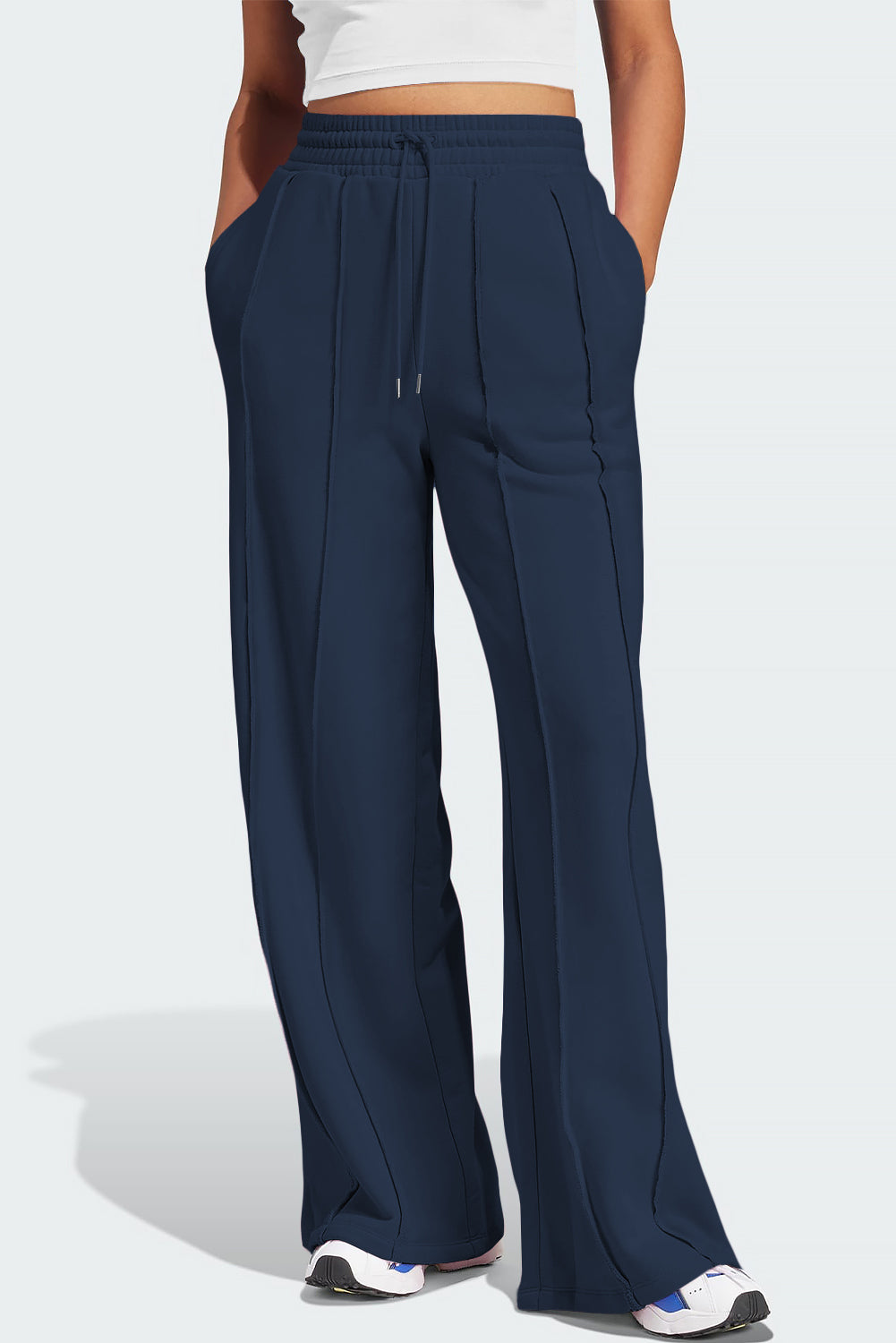 Drawstring Wide Leg Active Pants - LACEDUPED