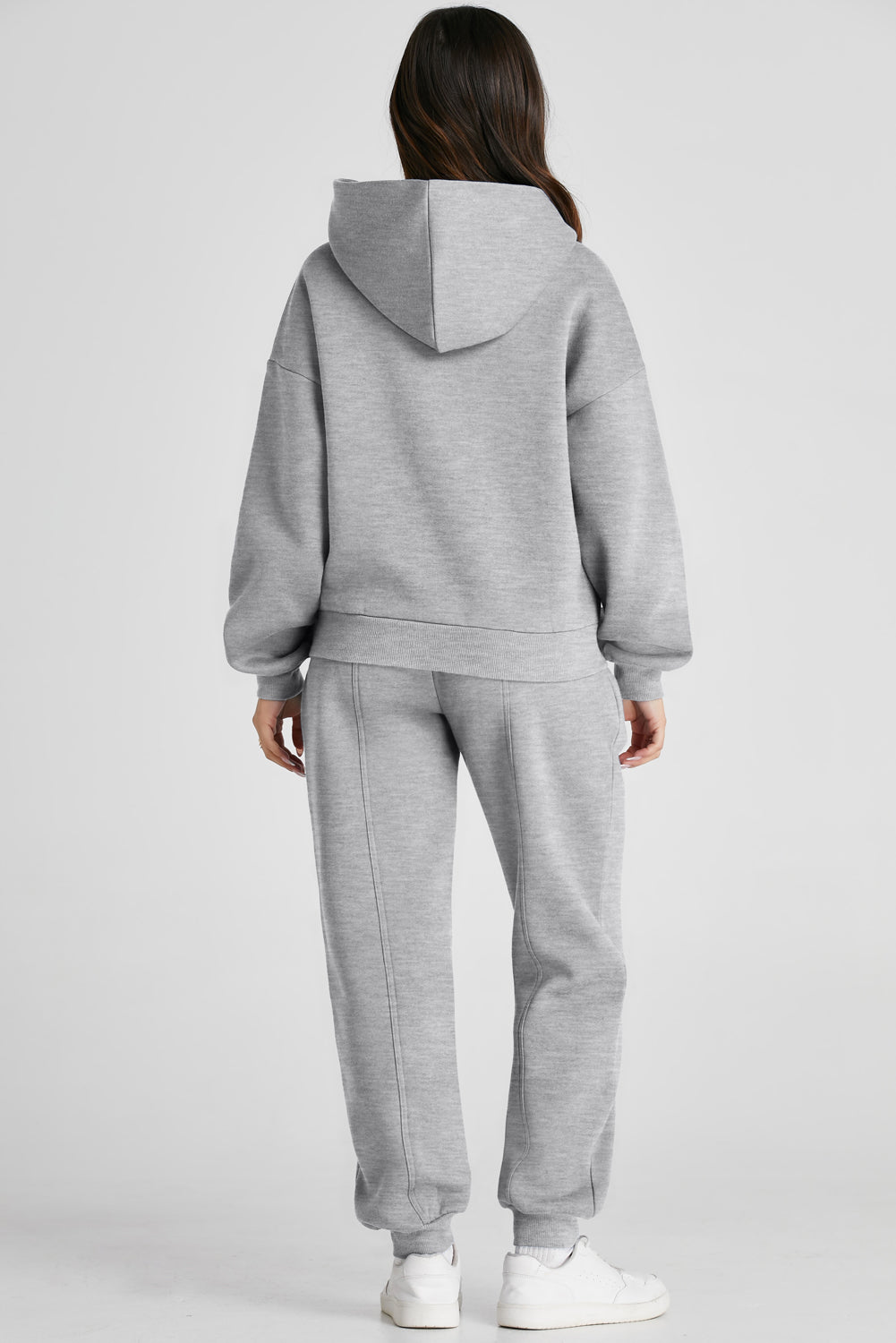 Dropped Shoulder Long Sleeve Hoodie and Pants Active Set - LACEDUPED