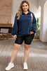 Plus Size Quarter Snap Long Sleeve Sweatshirt