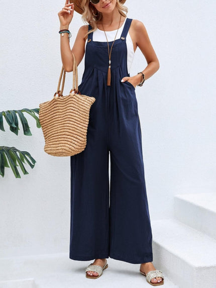 Full Size Square Neck Wide Strap Overalls - LACEDUPED