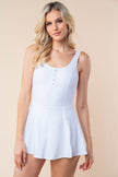 White Birch Sleeveless Performance Knit Swim Dress - LACEDUPED