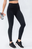 Wide Waistband Slim Fit Active Leggings - LACEDUPED