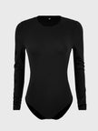 Round Neck Long Sleeve Bodysuit - LACEDUPED