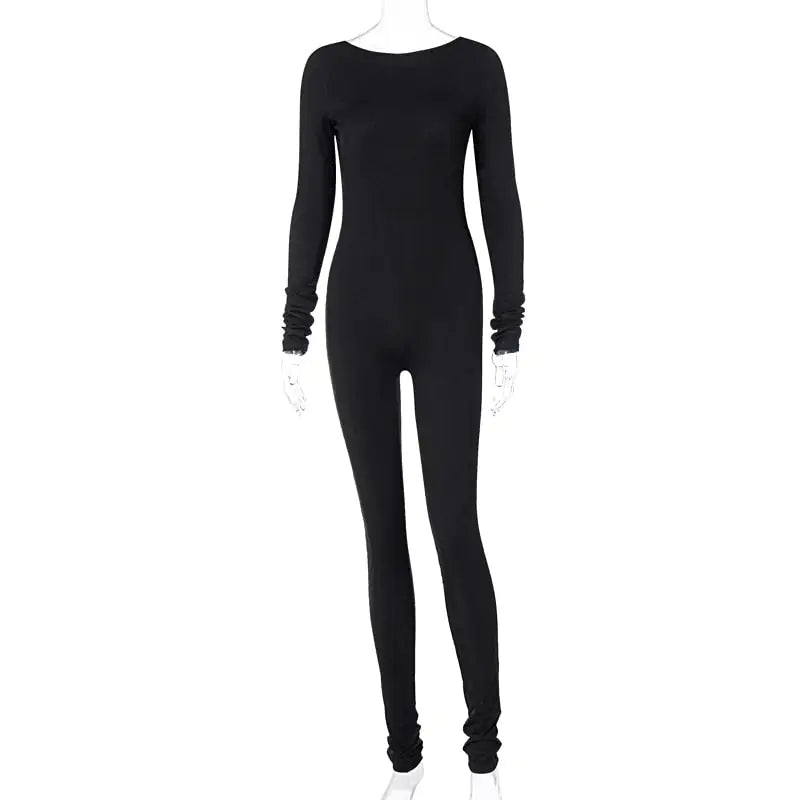 Backless Spandex Skinny Jumpsuits - LACEDUPED