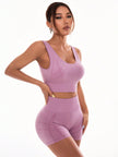 Scoop Neck Wide Strap Top and Shorts Active Set - LACEDUPED