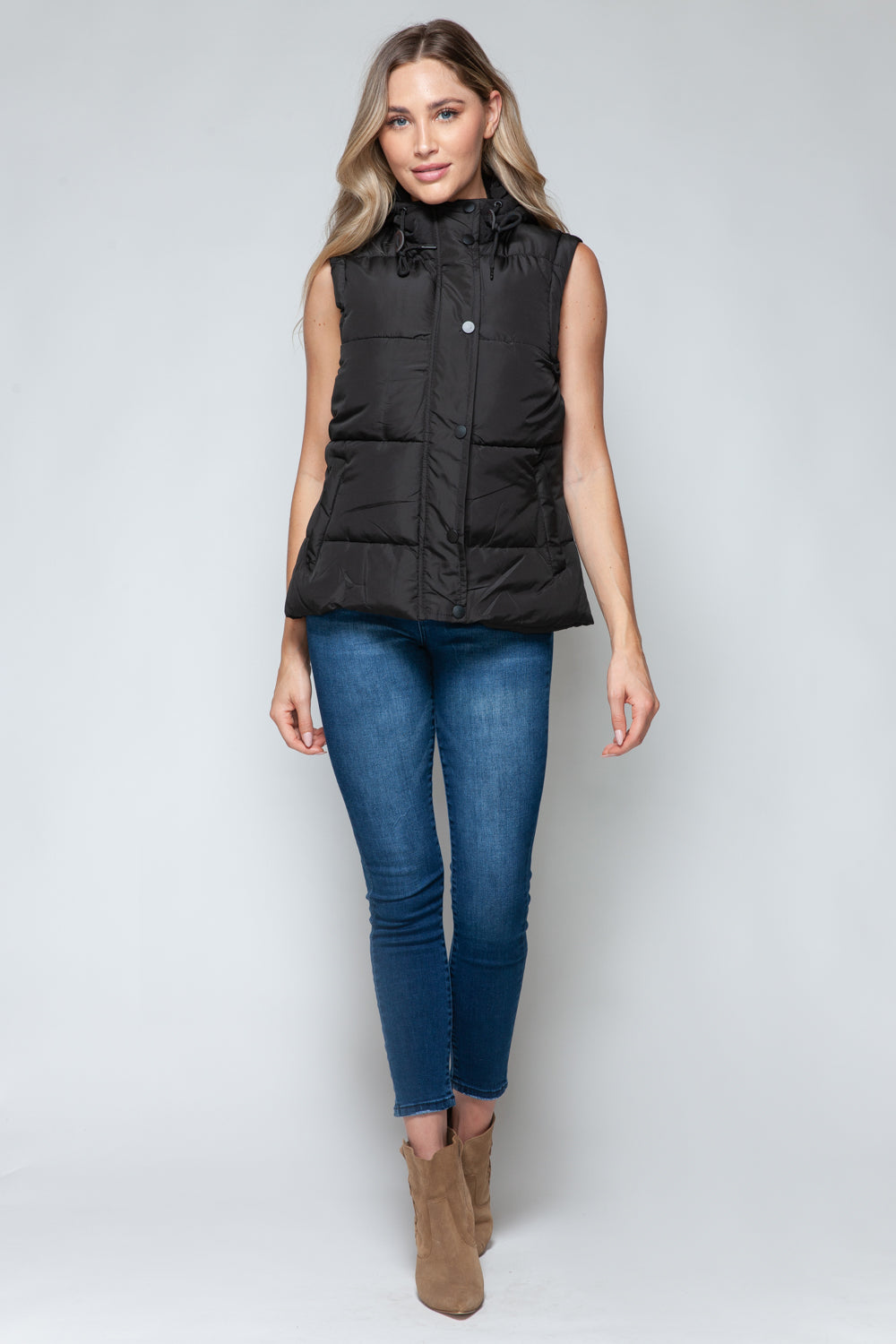 Snobbish Snap and Zip Closure Hooded Vest - LACEDUPED