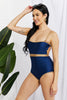 Marina West Swim Wave Break Contrast Trim One-Piece - LACEDUPED