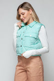 Snobbish Snap Down Quilted Crop Vest - LACEDUPED