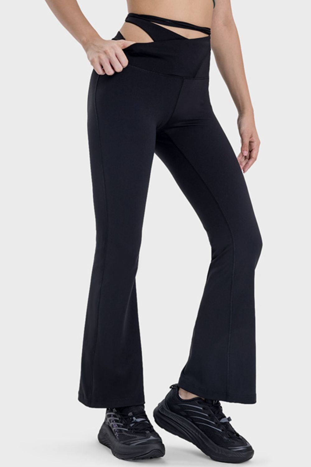 Tied Mid-Rise Waist Active Pants - LACEDUPED