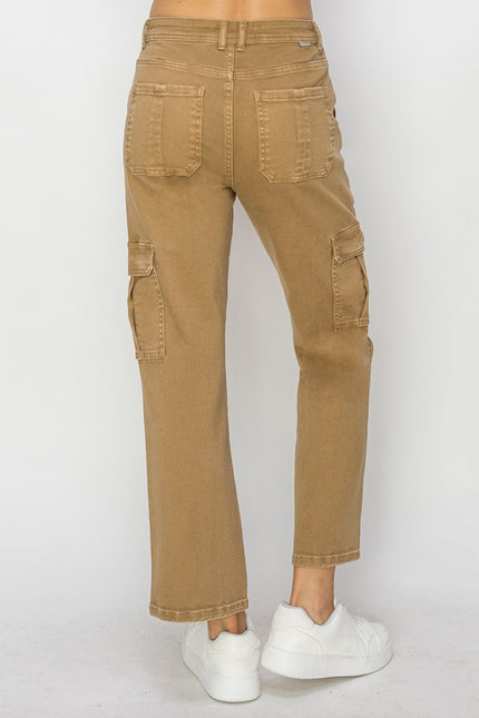 Risen Full Size High Rise Cargo Jeans - LACEDUPED