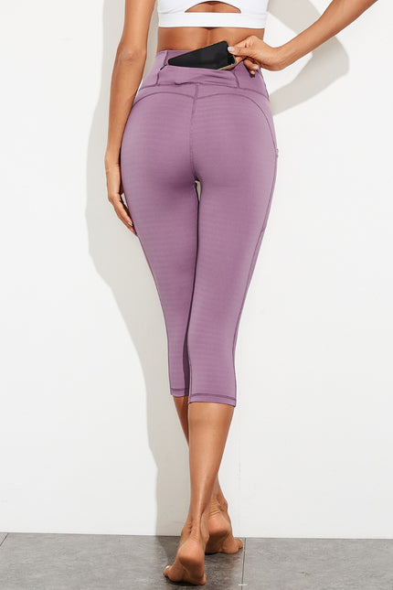 Waistband Active Leggings with Pockets - LACEDUPED