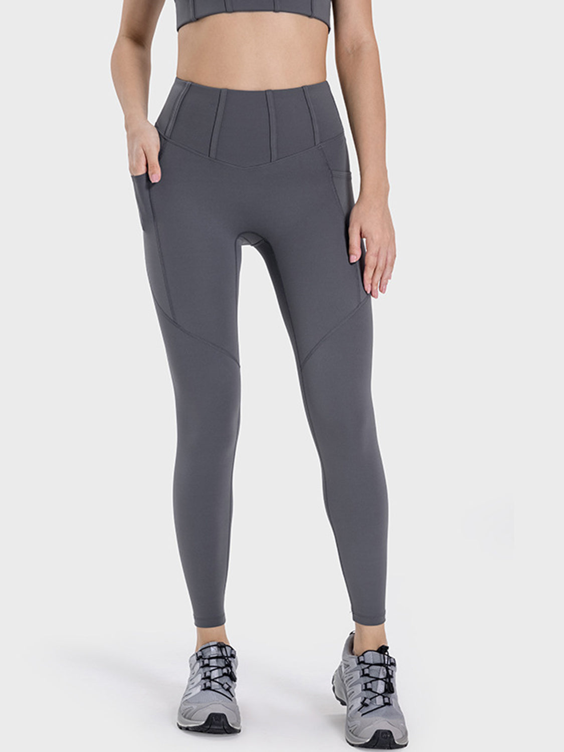 Pocketed High Waist Active Leggings - LACEDUPED