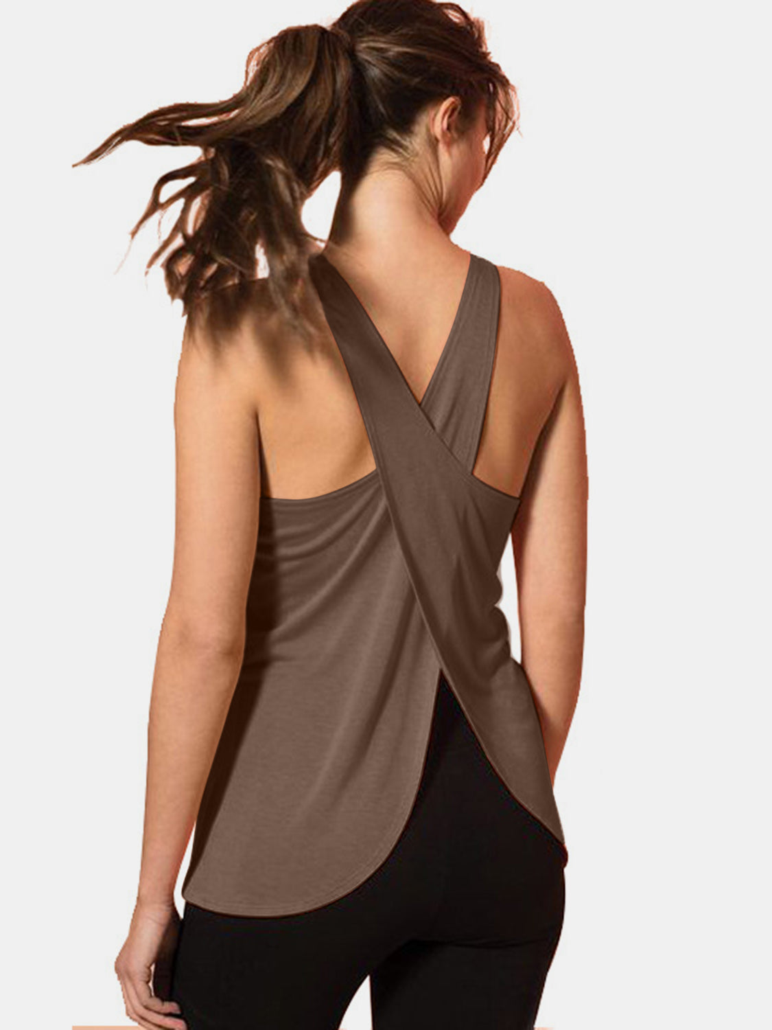 Crisscross Scoop Neck Active Tank - LACEDUPED