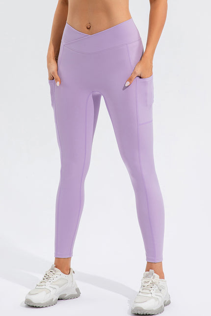 High Waist Active Leggings with Pockets - LACEDUPED