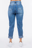 American Bazi High Waist Pleated Waist Mom Jeans