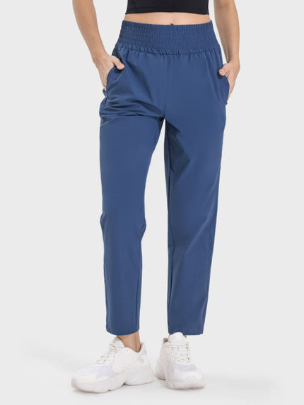 Pocketed High Waist Active Pants - LACEDUPED