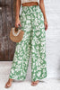 Smocked Printed Wide Leg Pants with Pockets - LACEDUPED