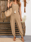 Wide Strap Jumpsuit with Pockets - LACEDUPED