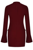 Mock Neck Long Sleeve Mini Dress