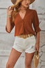 Notched Half Sleeve Blouse - LACEDUPED