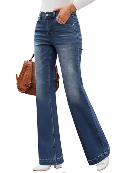 High Waist Bootcut Jeans with Pockets - LACEDUPED