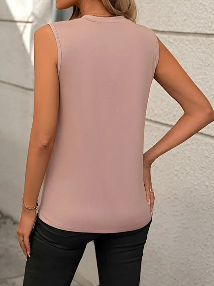 Round Neck Sleeveless Tank - LACEDUPED