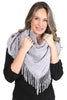 Solid Color Blanket Scarf With Fringes