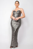 Sequin V-bar Crisscross Tube Dress