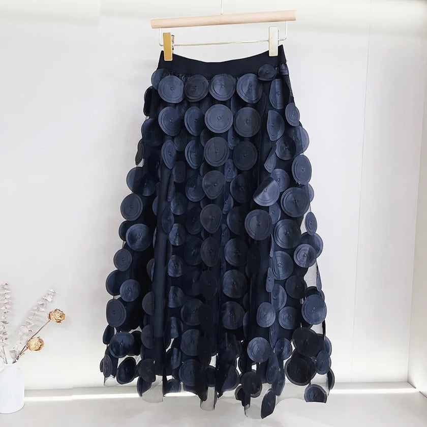 Polka Dot Tulle Mesh Skirt - LACEDUPED