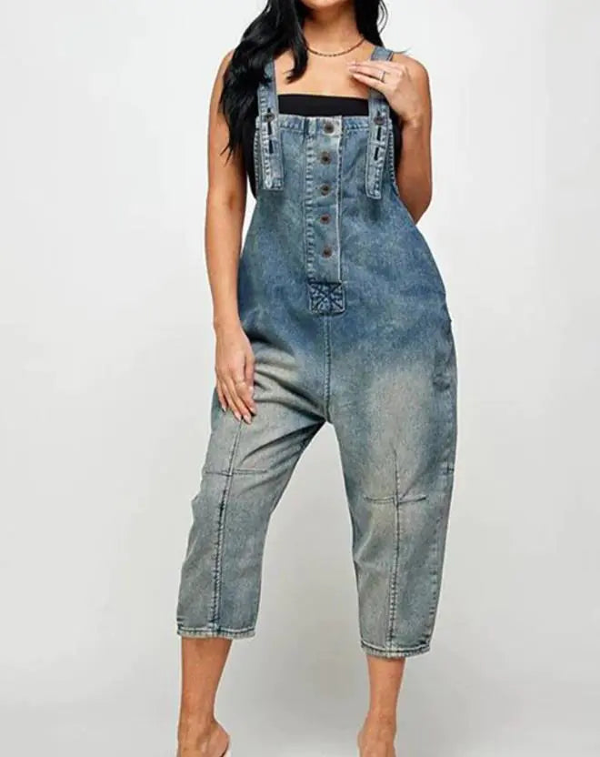 Denim Sleeveless Jumpsuits for Women - LACEDUPED