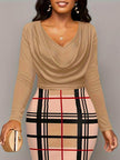 Plus Size Plaid Long Sleeve Mini Dress