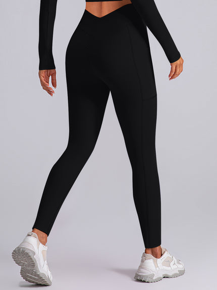 High Waist Active Leggings with Pockets - LACEDUPED