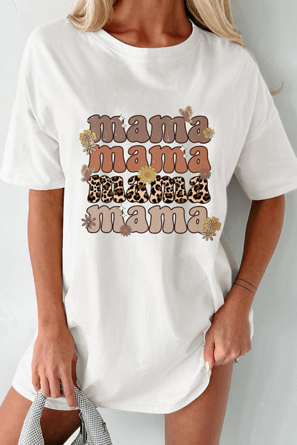 MAMA Round Neck Half Sleeve T-Shirt - LACEDUPED