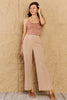 HYFVE Pretty Pleased High Waist Pintuck Straight Leg Pants in Camel - LACEDUPED