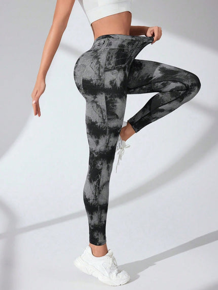 Tie-Dye High Waist Active Leggings - LACEDUPED