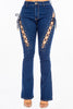 American Bazi High Rise Lace Up Jeans