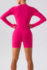 Half Zip Long Sleeve Active Romper - LACEDUPED