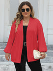 Plus Size Open Front Long Sleeve Cardigan