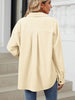 Button Up Dropped Shoulder Long Sleeve Outerwear - LACEDUPED