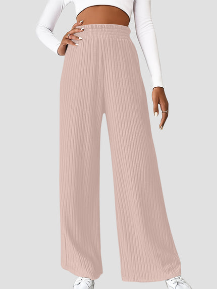 Ribbed High Waist Pants - LACEDUPED