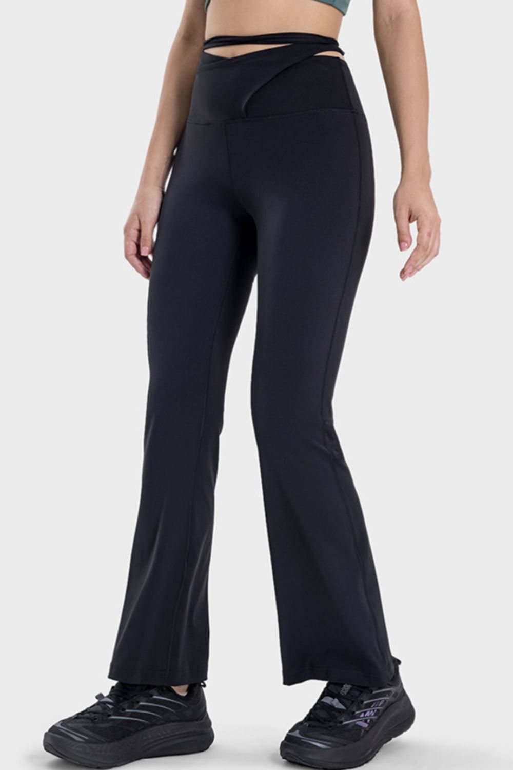 Tied Mid-Rise Waist Active Pants - LACEDUPED