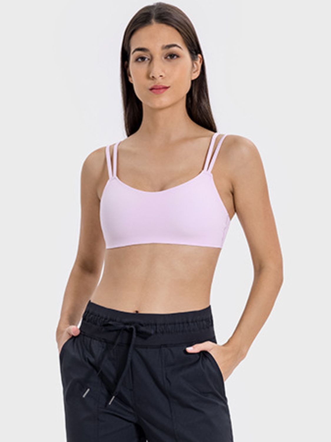 Scoop Neck Double Strap Active Cami - LACEDUPED