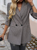 Devine Pocketed Houndstooth Long Sleeve Blazer - LACEDUPED