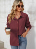 Button Up Dropped Shoulder Long Sleeve Outerwear - LACEDUPED