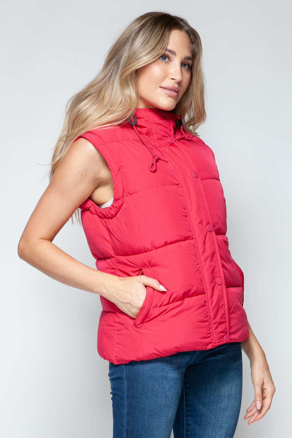 Snobbish Snap and Zip Closure Hooded Vest - LACEDUPED