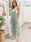 V-Neck Spaghetti Strap Jumpsuit - LACEDUPED