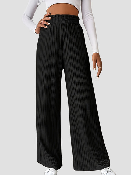 Ribbed High Waist Pants - LACEDUPED