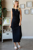 First Love Ribbed Knit Sleeveless Fitted Midi Dress