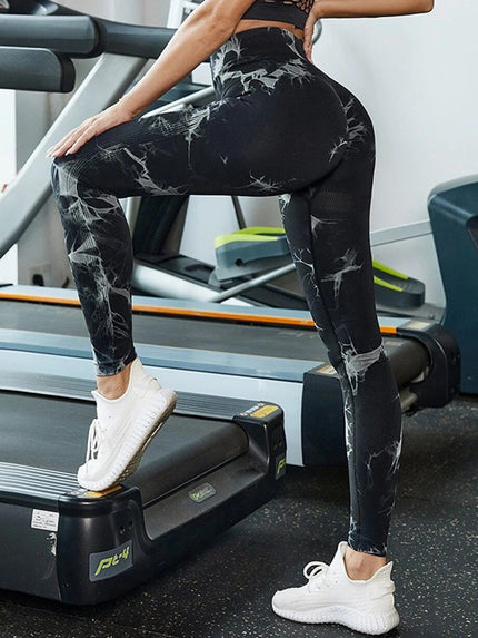 Tie-Dye High Waist Active Leggings - LACEDUPED