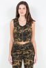 American Bazi Zip Up Camo Crop Denim Vest - LACEDUPED